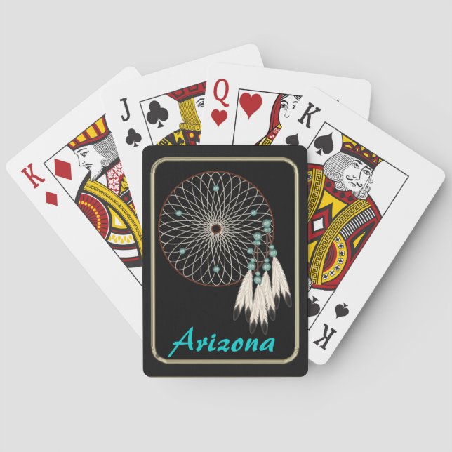 Arizona Dream Catcher Mandala  Playing Cards (Back)