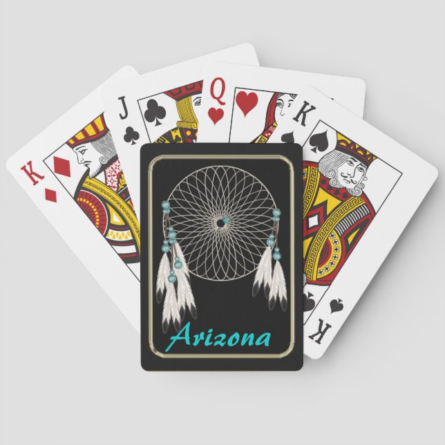 Arizona Dream Catcher Mandala  Playing Cards (Back)