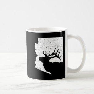 Arizona Elk Hunting Bull Elk AZ State Shape Coffee Mug
