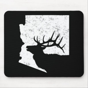 Arizona Elk Hunting Bull Elk AZ State Shape Mouse Mat