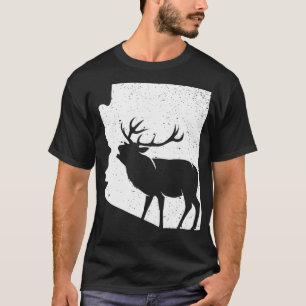 Arizona Elk Hunting Hunter  Bull Elk AZ State Shap T-Shirt