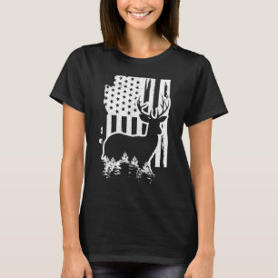 Arizona Elk Hunting State Map American Flag Patrio T-Shirt