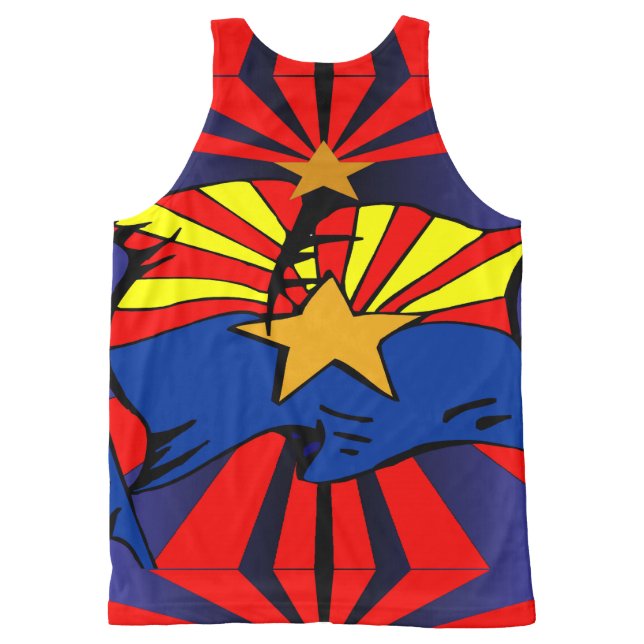 Arizona Flag All-Over Print Tank Top (Back)