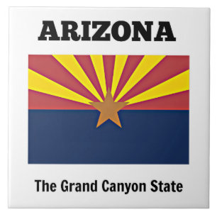 Arizona, flag and motto, tile