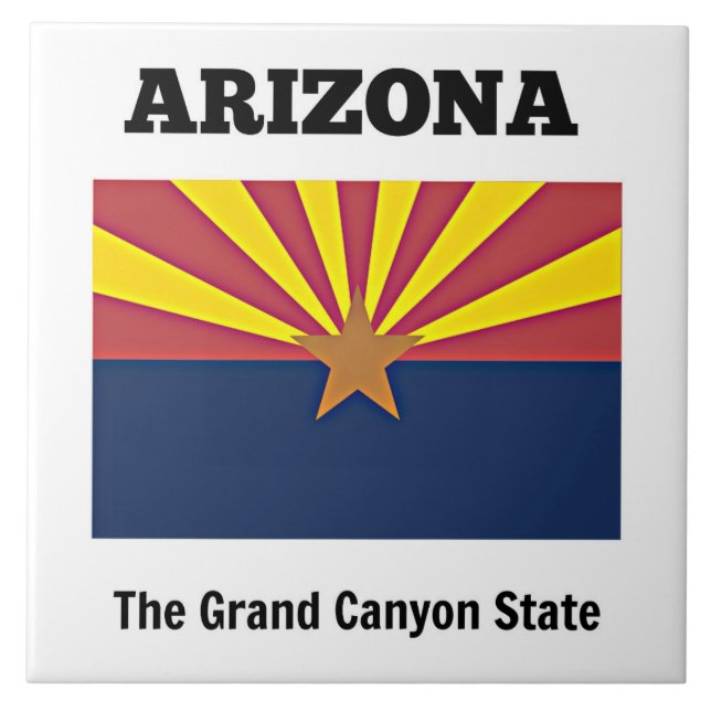 Arizona, flag and motto, tile (Front)