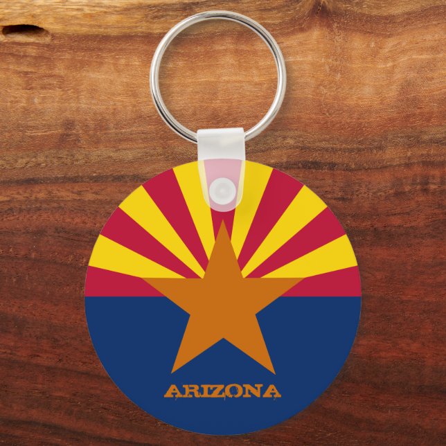 Arizona Flag & Arizona State USA travel / sports Key Ring (Front)