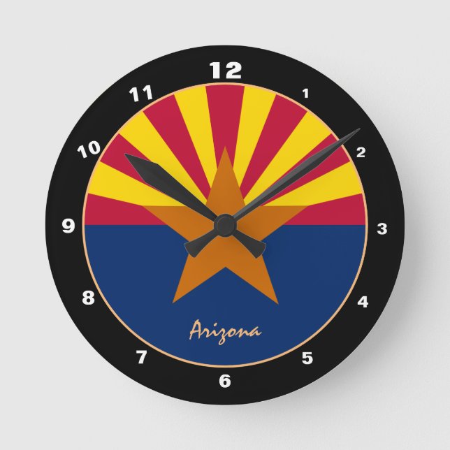 Arizona Flag & Arizona trendy fashion /design USA Round Clock (Front)