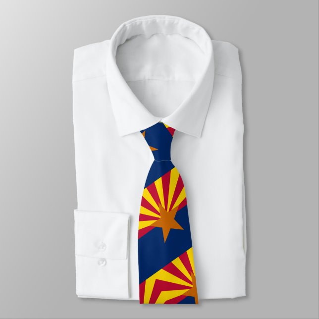 Arizona Flag & Arizona USA business travel/sports Tie (Tied)