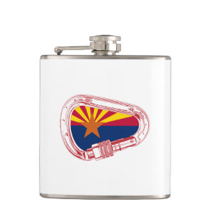 Arizona Flag Climbing Carabiner Hip Flask