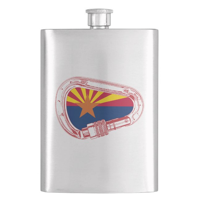 Arizona Flag Climbing Carabiner Hip Flask (Front)