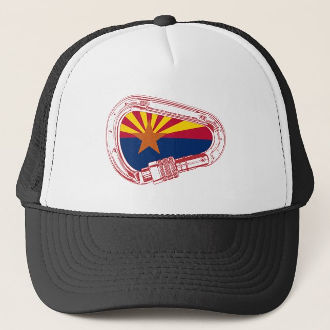 Arizona Flag Climbing Carabiner Trucker Hat (Front)