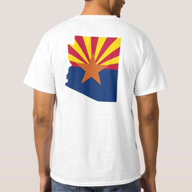 Arizona Flag Colours Map Shape T-Shirt (Back)