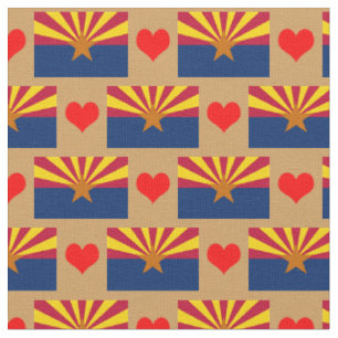 Arizona Flag Fabric & Heart, trendy fashion /USA