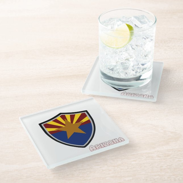 Arizona flag glass coaster (Angled)