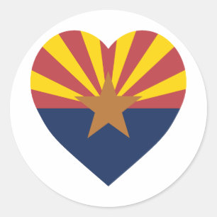 Arizona Flag Heart Classic Round Sticker