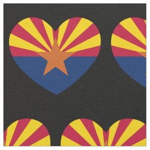 Arizona Flag Heart Patriotic State Banner Fabric