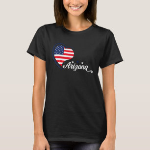 Arizona Flag Heart Proud Arizona Pride Home Grown T-Shirt