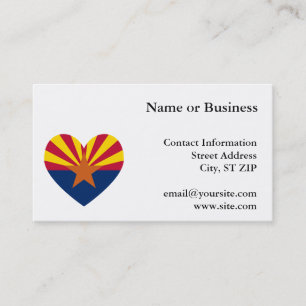 Arizona Flag Heart Shape Business Card