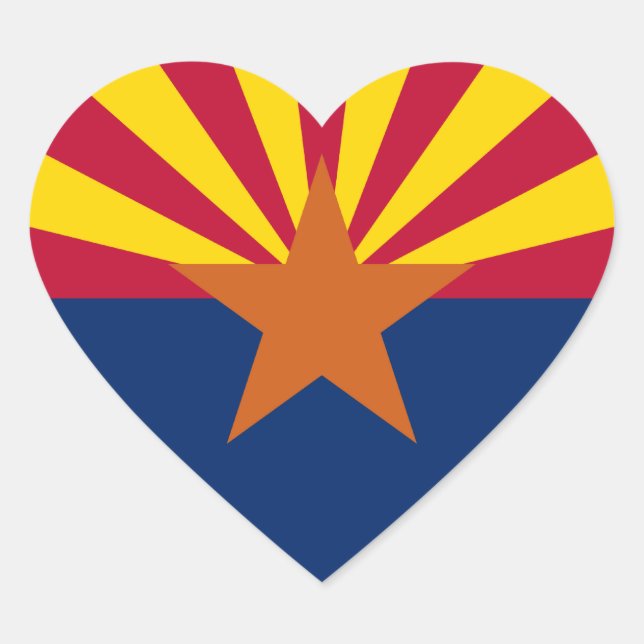 Arizona Flag Heart Sticker (Front)