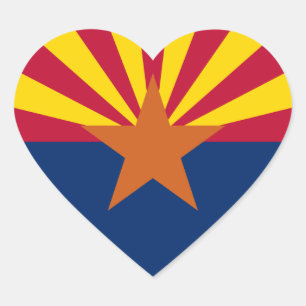 Arizona Flag Heart Sticker