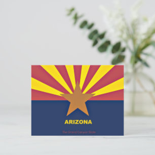 Arizona Flag, labelled Postcard