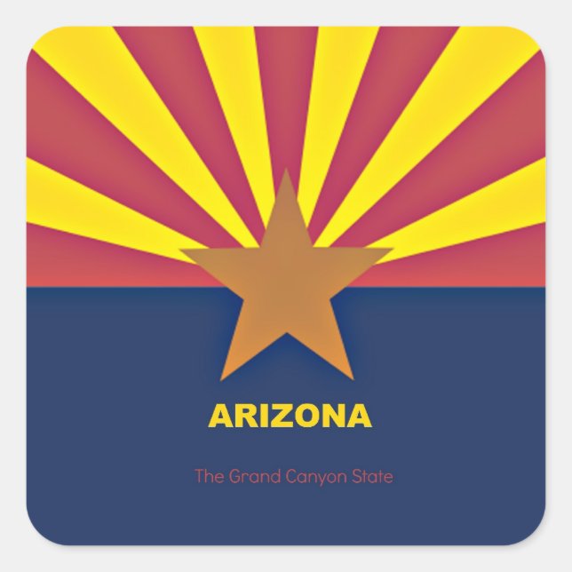 Arizona Flag, labelled Square Sticker (Front)