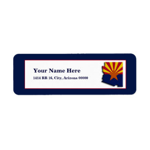 Arizona Flag Map Design Return Address Label