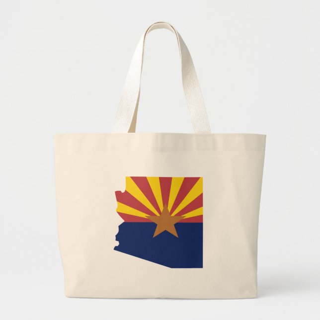 Arizona Flag Map Large Tote Bag (Front)