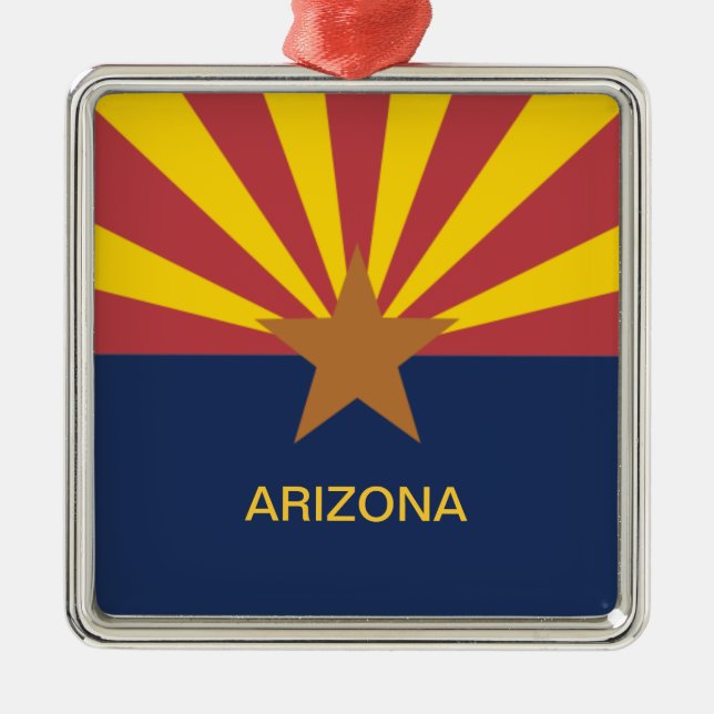Arizona Flag Metal Tree Decoration (Front)
