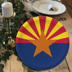 Arizona Flag plates, party, sports, Arizona Paper Plate
