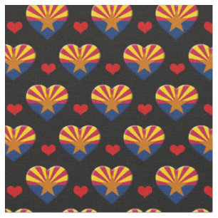Arizona Flag & Red Heart fashion Fabric / USA