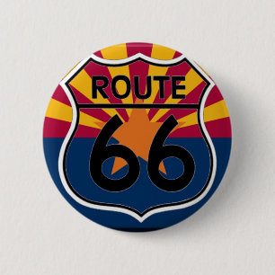 Arizona flag Route 66 6 Cm Round Badge