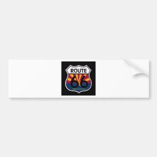 Arizona Flag Route 66 Shield Bumper Sticker