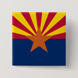 Arizona Flag: Setting Star Sun, The Copper State 15 Cm Square Badge