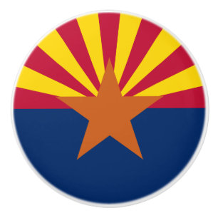 Arizona Flag: Setting Star Sun, The Copper State Ceramic Knob