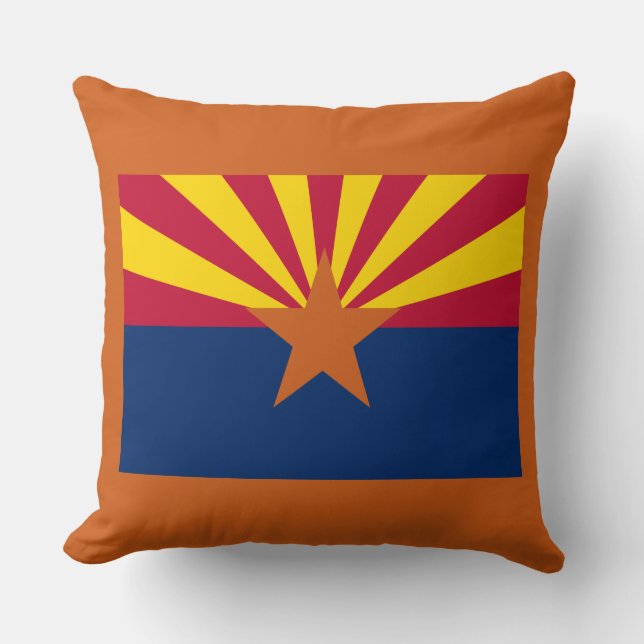 Arizona Flag: Setting Star Sun, The Copper State Cushion (Front)