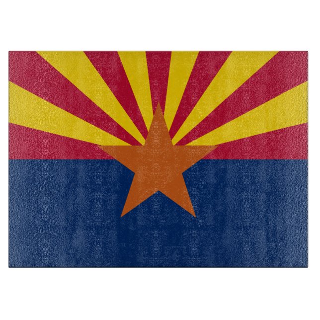 Arizona Flag: Setting Star Sun, The Copper State Cutting Board (Front)