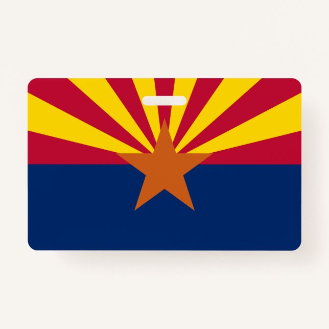 Arizona Flag: Setting Star Sun, The Copper State ID Badge (Front)