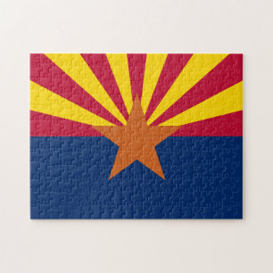 Arizona Flag: Setting Star Sun, The Copper State Jigsaw Puzzle