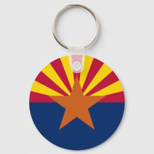 Arizona Flag: Setting Star Sun, The Copper State Key Ring
