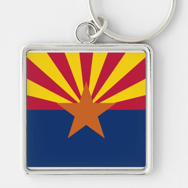 Arizona Flag: Setting Star Sun, The Copper State Key Ring (Front)