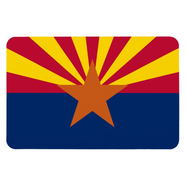 Arizona Flag: Setting Star Sun, The Copper State Magnet (Horizontal)