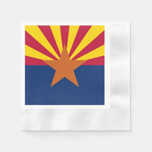 Arizona Flag: Setting Star Sun, The Copper State Napkin (Front)