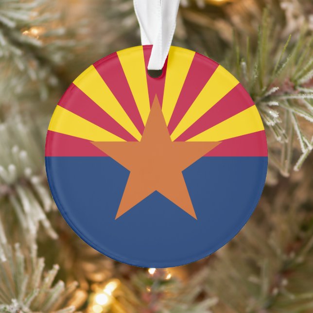 Arizona Flag: Setting Star Sun, The Copper State Ornament (Tree)