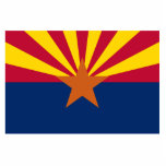 Arizona Flag: Setting Star Sun, The Copper State Photo Sculpture Magnet<br><div class="desc">The Arizona flag, a vibrant testament to the state's unique landscape and rich history, tells a story of contrasting beauty and enduring strength. Its design, a masterpiece of simplicity and symbolism, captures the essence of the Grand Canyon State. - The flag's upper half is dominated by a striking display of...</div>