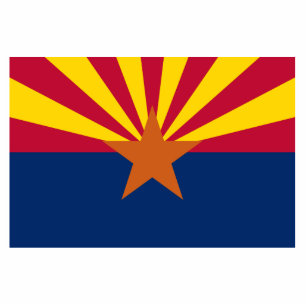 Arizona Flag: Setting Star Sun, The Copper State Photo Sculpture Magnet