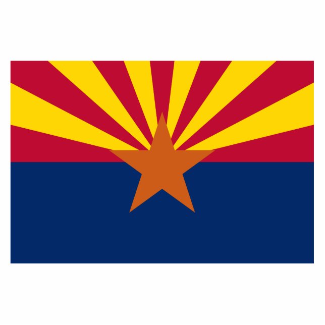 Arizona Flag: Setting Star Sun, The Copper State Photo Sculpture Magnet (Front)