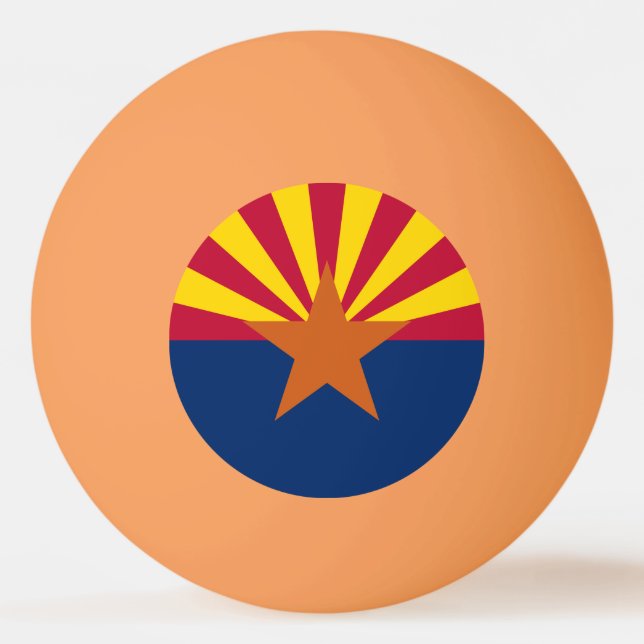 Arizona Flag: Setting Star Sun, The Copper State Ping Pong Ball (Front)