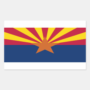 Arizona Flag: Setting Star Sun, The Copper State Rectangular Sticker