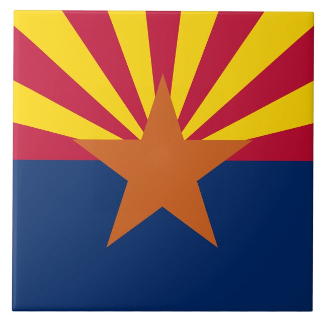 Arizona Flag: Setting Star Sun, The Copper State Tile (Front)